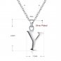 Silver Color Letter Pendant Necklace Y Classic Fashion Woman Jewelry