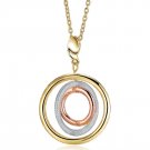Multicolored Round Pendant Necklace Women Gold/Silver/Rose Gold ColorTriple Circles Necklaces