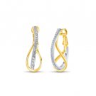 Geometric Hoop Earrings for Women Silver & Gold Color Rhinestones Twisted Cross Earring
