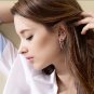 Geometric Hoop Earrings for Women Silver & Gold Color Rhinestones Twisted Cross Earring