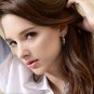 Geometric Hoop Earrings for Women Silver & Gold Color Rhinestones Twisted Cross Earring