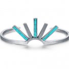Bohemian Crown Bracelets & Bangles for Women Blue Simulated Turquoise Silver Color