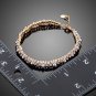 Gold Color 2 Rows Micro CZ Stones With Beads Bracelet for Women