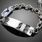 Fashion G Words Top AAA+ Austria Rhinestone White Gold Color Chain Bracelet
