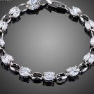 Plaminum Color 2 Row Marquise Clear Cubic Ziconia Bracelet & Bangle for Women