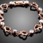 Rose Gold Color Clear Stellux Austrian Crystal Heart Bracelet