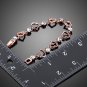 Rose Gold Color Clear Stellux Austrian Crystal Heart Bracelet