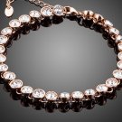 Elegant Rose Gold Color Tennis Bracelet With 29pcs Round Clear Stellux Austrian Crystal for Women
