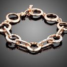 Gold Color Gorgeous Austrian Crystal Four Elliptical and Eight Round End to End Bracelet