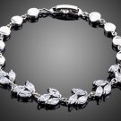 Elegant Water Drop Design Marquise Cut Clear Cubic Ziconia Bracelet for Women