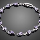 New Fashion 13pcs Pear Shape Marquise Purple CZ Stones Connected Bracelet