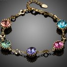 5pcs Multicolor AAA+ Round Stellux Austrian Rhinestones Tennis Bracelet for Woman