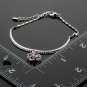 White Gold Color Purple Round Cubic Zirconia Bracelet