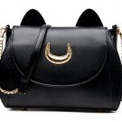 Black Color Limited Sailor Moon Chain Shoulder Bag Ladies Luna Cat PU Leather Handbag Women