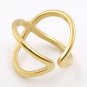 Stainless Steel Cross Ring Hollow Gold Color Nail Open Finger Ring For Women and Men