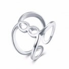 Classic geometric pattern opening ring fashion KG engagement retro ring