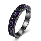 2017 Female Purple Round Ring Fashion Gun Black Zircon Rings For Women Retro Style Steel Ring