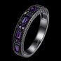 2017 Female Purple Round Ring Fashion Gun Black Zircon Rings For Women Retro Style Steel Ring