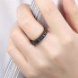 2017 Female Purple Round Ring Fashion Gun Black Zircon Rings For Women Retro Style Steel Ring