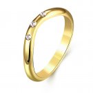 2017 New OL Style Simple Design ring Gold color curve Ring with Zircon Pretty cute fashion jewelry