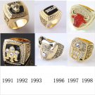 One Set 6 PCS 1991 1992 1993 1996 1997 1998 Chicago Bulls National Basketball
