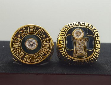One Set 2 PCS 1981 1986 Boston Celtics National Basketball Championship Ring 7-15 Size