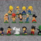 15pcs/lot 4-5cm Dragon Ball Figure Goku Vegeta Piccolo Pan Master Roshi Karin-Sama Mini