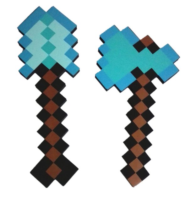 Minecraft Toys Foam Diamond Axe and Shovel EVA Toys