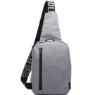 Men's Messenger bag Travel Nylon Waterproof Sling Shoulder Bags (Silver Gray)