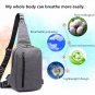 Men's Messenger bag Travel Nylon Waterproof Sling Shoulder Bags (Silver Gray)