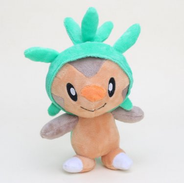 20cm Pocket doll Plush Chespin Fennekin Froakie Anime Plush Toy (Brown)