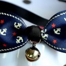 Safety Dog Cat Pet Collar Cute Bow Tie Dog Collars With Bell Puppy Kitten Necktie Collar Blue Anchor