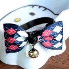 Safety Dog Cat Pet Collar Cute Bow Tie Dog Collars With Bell Puppy Kitten Necktie Collar Blue Square
