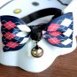 Safety Dog Cat Pet Collar Cute Bow Tie Dog Collars With Bell Puppy Kitten Necktie Collar Blue Square