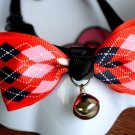 Safety Dog Cat Pet Collar Cute Bow Tie Dog Collars With Bell Puppy Kitten Necktie Red Square