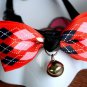 Safety Dog Cat Pet Collar Cute Bow Tie Dog Collars With Bell Puppy Kitten Necktie Red Square