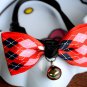 Safety Dog Cat Pet Collar Cute Bow Tie Dog Collars With Bell Puppy Kitten Necktie Red Square