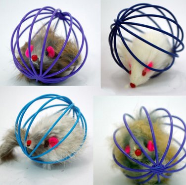 Fun Toys False Mouse in Rat Cage Ball For Pet Cat Kitten Play Toy Mouse Best Gift