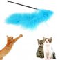 Turkey Feather Wand Stick For Cat Catcher Teaser Toy For Pet Kitten Jumping Train Aid
