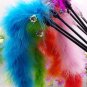 Turkey Feather Wand Stick For Cat Catcher Teaser Toy For Pet Kitten Jumping Train Aid
