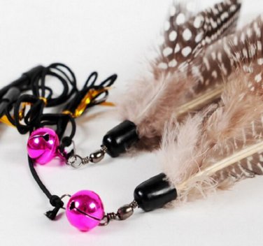 Cute Design Pets Cat Toy Bird Feather Teaser Wand Plastic Toys for Cats Color Multi Products