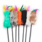 1Pcs 55cm Random color Feather Wand Stick Catcher Teaser Toy Pet Kitten Jumping Train Aid Fun