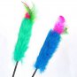 1Pcs 55cm Random color Feather Wand Stick Catcher Teaser Toy Pet Kitten Jumping Train Aid Fun