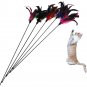 Random Color delivery Fun Kitten Hand Created Toy Cat Feather Bell Wand Teaser Rod Bead