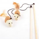 Cat Toys interactive With Bells Elastic Rod Has a Funny Cat Mouse Feather