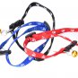 Adjustable Nylon Footprint Pet Dog Puppy Cat Neck Ring Collar Bell Pet Supplies (Black)