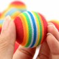 3 Pieces Colorful Pet Cat Kitten Soft Foam Rainbow Play Balls Activity Toys Funny