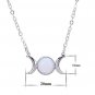 Crescent Moon&Sun Pendant Necklace Natural Stone Opal Silver Color (Opal)