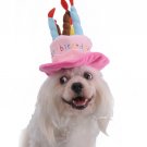 Dog Birthday Hat With Cake & Candles Design Pets Puppy Cap Cute Party Costume (Pink)