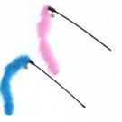 Randomly color Turkey Feather Wand Stick For Cat Catcher Teaser Toy For Pet